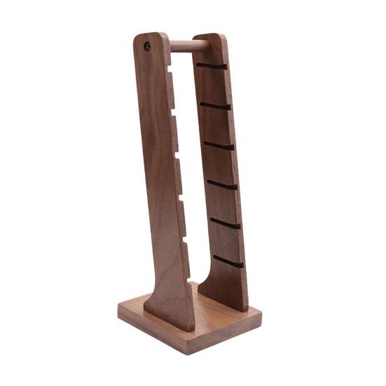 Wood Espresso Portafilter Holder with 3 Slots Universal Stand for 51/53/58mm Espresso Baskets Compact Countertop Organizer A