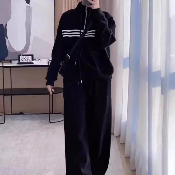 

Весна Осень Большой Размер Женский Комплект Худи Свободный Повседневный Похудение Спортивная Одежда Полиэфирное Волокно Модный Наряд Большого Размера 2XL