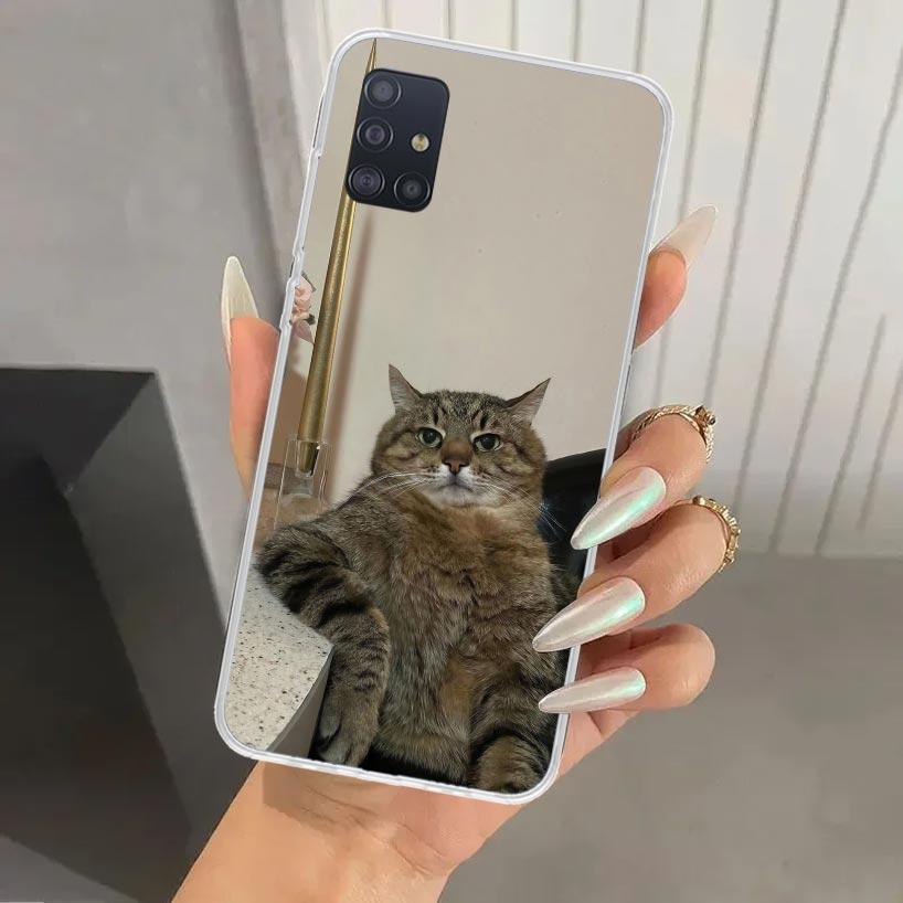 Pet Cat Funny Memes Phone Case for Samsung Galaxy A52 A32 A22 A12 A02S A50S A30S A10S Note 20 Ultra 10 Plus S10 A31 A20 A71 A72