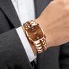 Men's Steel Strap Watch Square Men's Watch Business Waterproof Calendar Quartz Watch