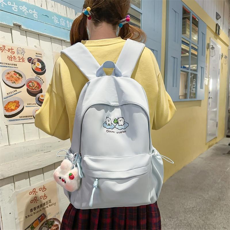 Large Capacity Backpack Student Lightweight Schoolbag Cartoon Embroidery Backpack