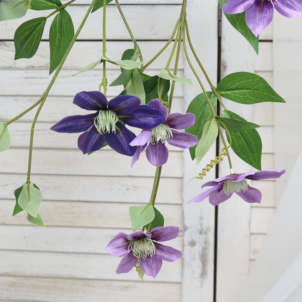 Künstliche Blume Europäische Simulation Clematis 5 Köpfe Kunstblume für Hochzeitssträuße