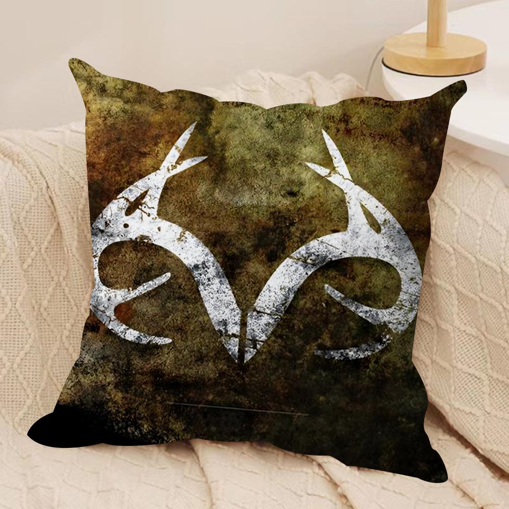 Cool R-Realtree Cushion Cover Silky Short Plush Double-Sided Printed Pillow Case for Sofa All Seasons Home Decor Gift