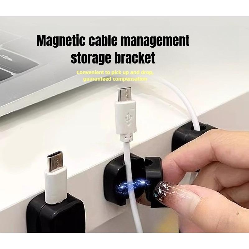 Self Adhesive Magnetic Cable Organizer Clip - No Trace Wire Management for Desk Office Storage, Desk Office Accessories Home