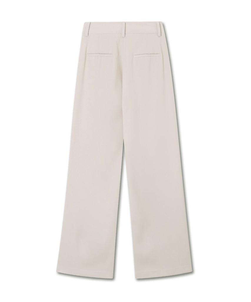 Michikoleondeonkosino Two-Pintuck Wide Slacks Cream Beige