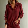 Womens Oversized Knit Sweater With Polo Collar Solid Color Long Sleeve Fall Winter 2026