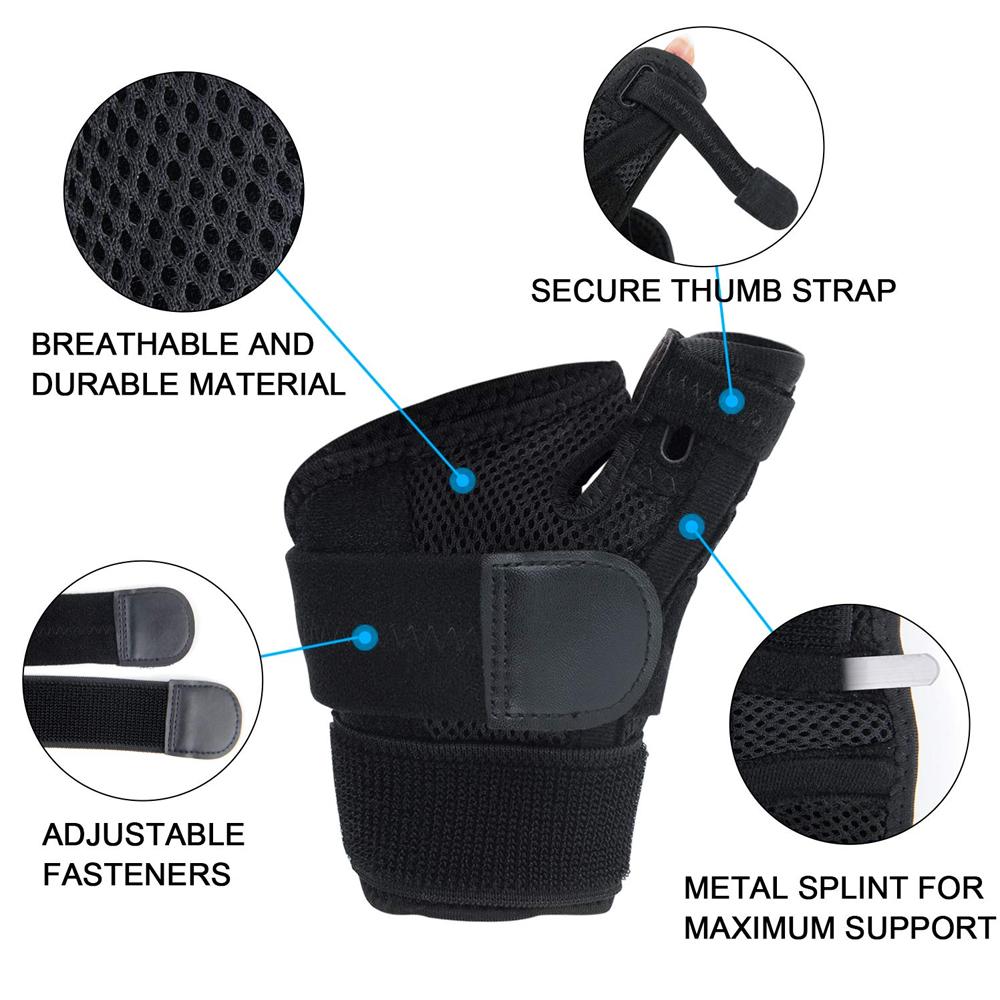 Adjustable Movement Recovery Thumb Two Way Support Wrist Guard,Thumb Stabilizer Wrist Guard for Men and Women-One Size Fits Most