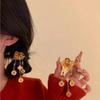 New Year's Flower Tassel Hair Clip New Chinese Style Hair Accessory Women Chinese Style Hairclip Fresh Sweet Headband Side Clip