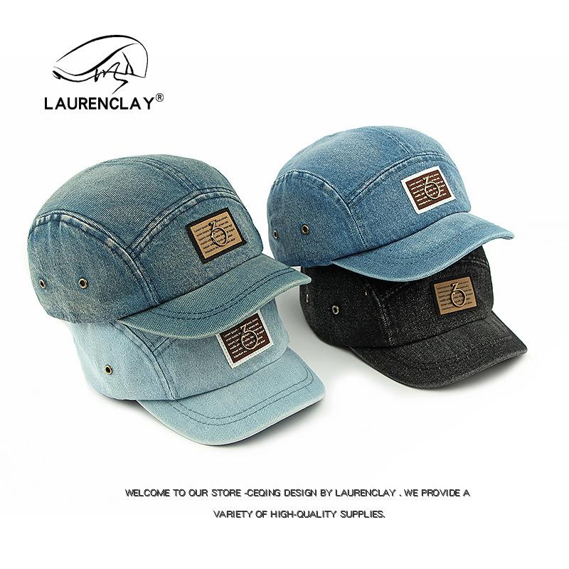 Street personality short brim hat women's spring new washed denim cap sunscreen sunshade versatile baseball cap
