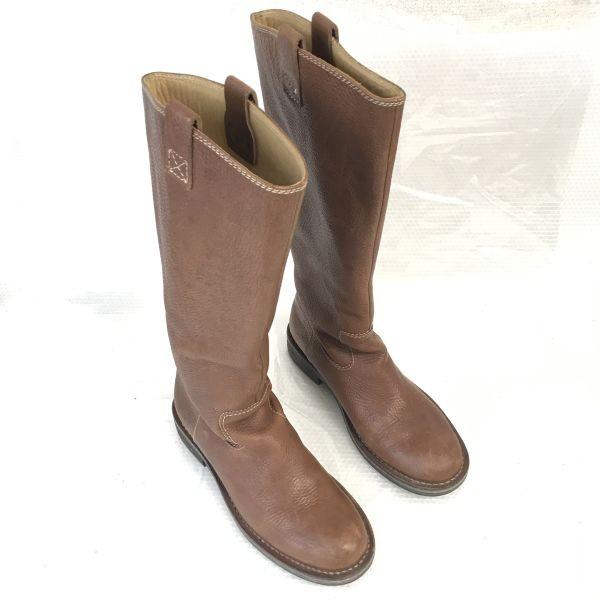 Regal Leder Lange Stiefel 23.0 Braun Strukturiertes Leder(GEBRAUCHT)