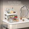 Cosmetic Storage Box, Multitier Organizer with Drawers, Large Capacity, Transparent Design 3L White
