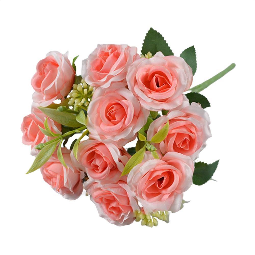Künstlicher Rosenstrauß mit 10 kleinen Blüten für Hochzeiten und Heimdekoration