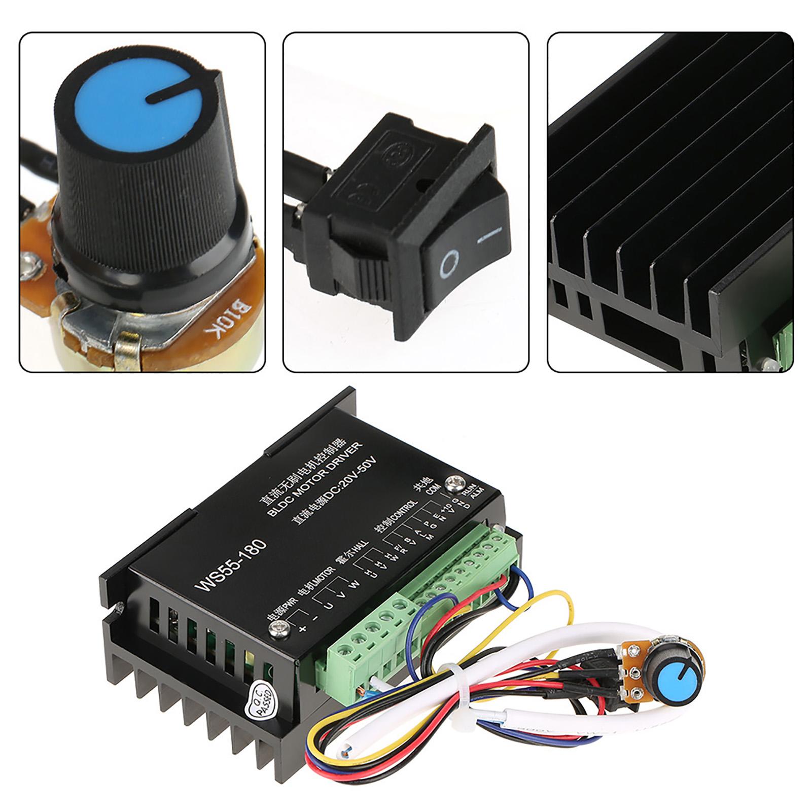 

WS55‑180 DC 20V‑50V CNC Brushless Spindle BLDC Motor Driver Controller