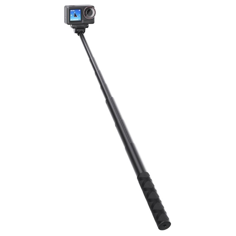 Extendable 120cm Camera Extension Stick With Fast Magnetic Mount Works With Most Action Cameras Black