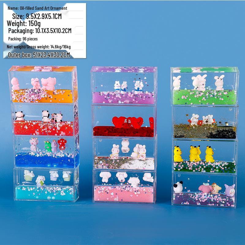 Panda Glitter Liquid Motion Hourglass - Decompression Toy & Acrylic Decoration Gift