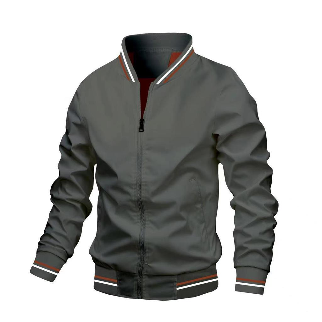 Men's Spring & Autumn Stand Collar Casual Pilot Jacket - European & American Fashion Trend