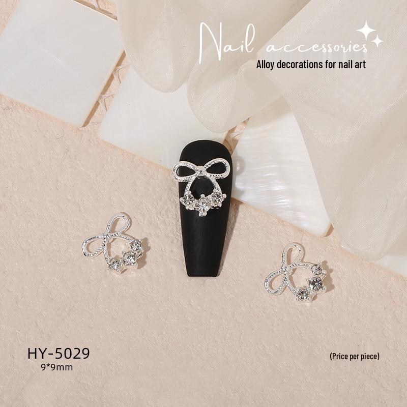 Nail Art Decorations: Bow, Heart, Moon, Flower, Butterfly, Rhinestones