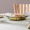 NARUMI Glass Plate Bowl Deep Dish Lucy Garden 23cm Olive Green Dishwasher Safe Simple Handmade UG1000-20OG