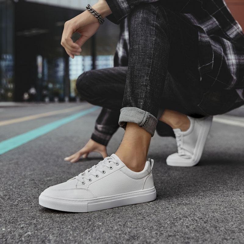 Spring and Autumn Men New Fashion Shoes Men Casual Shoes PU Waterproof Lace Up Tooling Shoes Outdoor Running Walking Sneakers