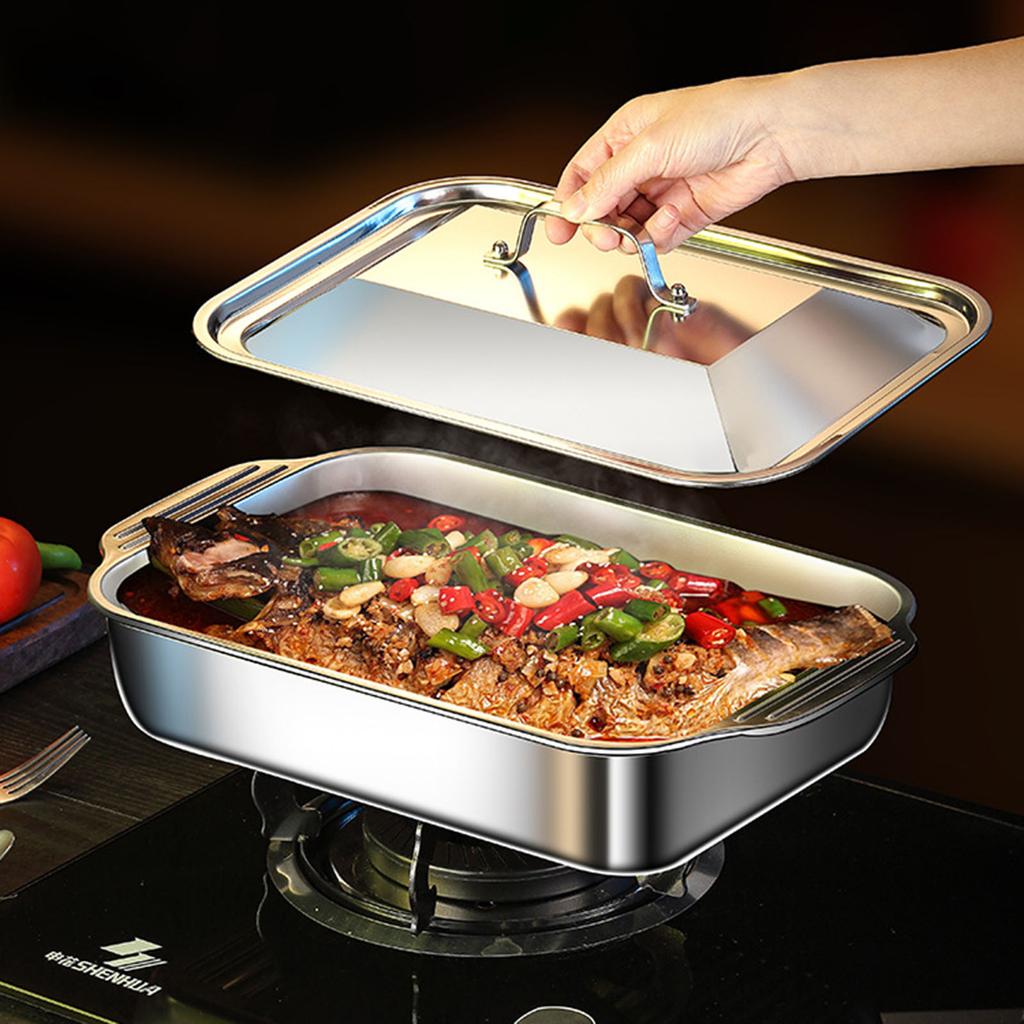 Sturdy Square Silver Food Tray Durable Stainless Steel Serving Platter Rust Proof Dishwasher Friendly Kitchen Tray