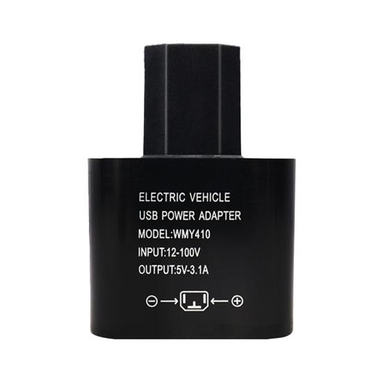 

Электрический автомобильный зарядник для телефона LED цифровой дисплей DC 12-100В Электрический автомобиль Телефон USB адаптер питания с вольтметром для смартфона чёрный