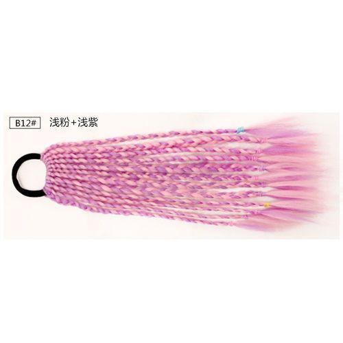 Children's Wig Dreadlocks Hair Accessories Bow Tie Style Colorful Braided Hair Ties Girls' Short Stage Cute Ombre Ponytail