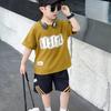 Farbblock Sommer Sport Set für Jungen: 2026 Stil, Cooler lockerer Schnitt, Mittlere und Große Größen, Kurzarm Zweiteiler