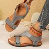 Fashion 2025 Summer Hot Sale Women's Open Toe Sandals Round Toe Sewing Flat with Comfortable Sandals for Outdoor Plus Size Casual Light