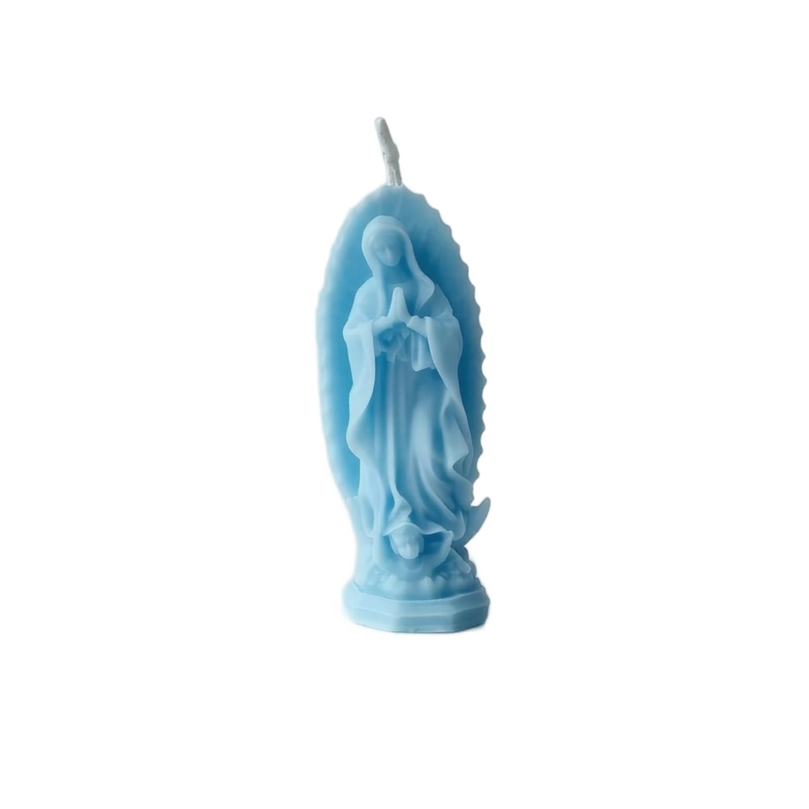 

Sculpted Religious Figure Shaped Scented Candle with Detailed Texture and Solid Base for Decorative Use and Aromatherapy One Size синий