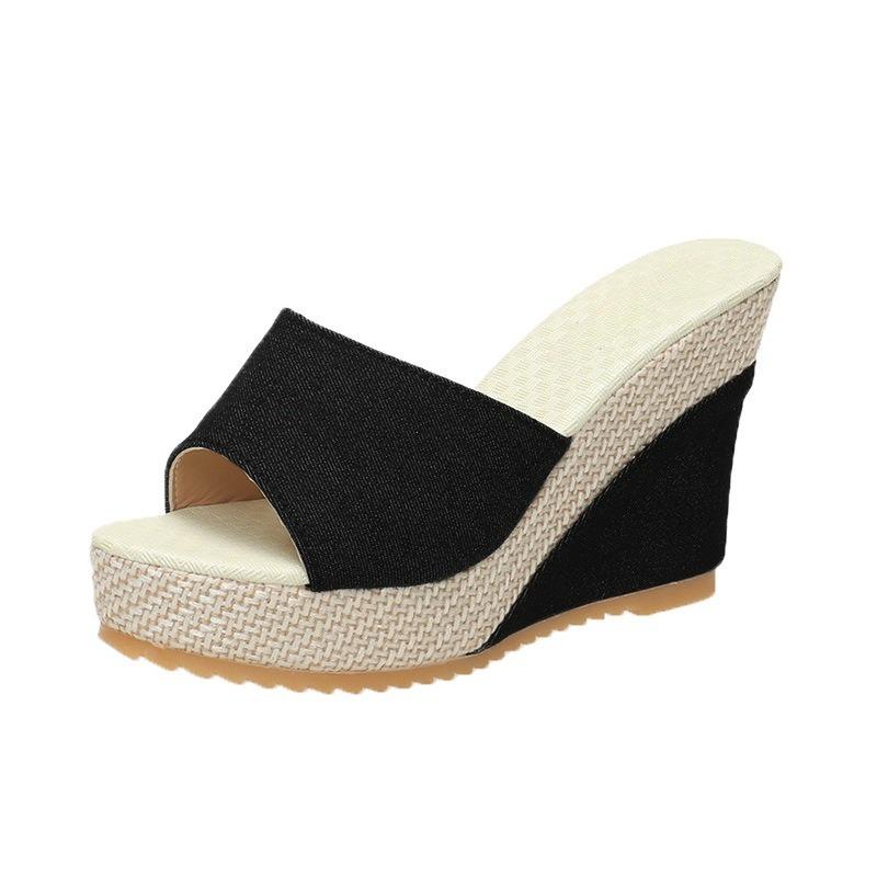 Sandals Women'S Heeled Sandals Summer Elegant Woman Shoes Platform Wedge Womens Luxury Heels Comfortable Slippers Sandal
