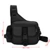 Outdoor Sling Bag for Men Nylon Water Proof Chest Shoulder Pack Sling Fishing Backpack for Hiking Camping Black