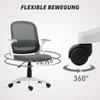 Breathable Mesh Office Chair, Ergonomic Swivel Chair with Folding Armrests and Lumbar Support, Grey