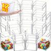 1-12pcs Acrylic Boxes Transparent with Cover Square Packing Box Protection Showcase Dustproof Food Candy Storage Container