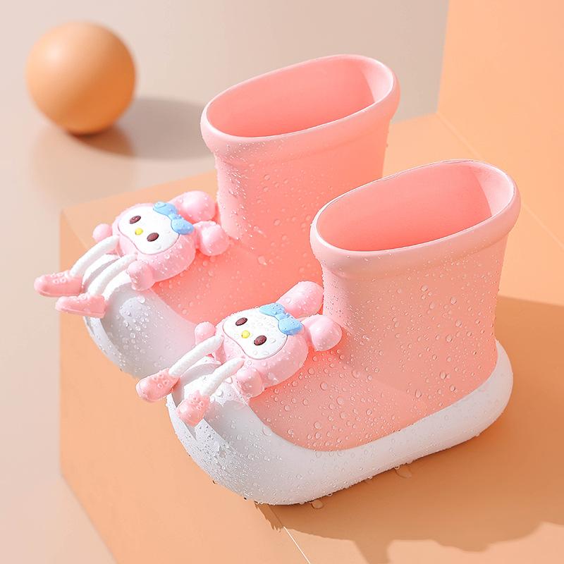 

Rabbit children s rain boots waterproof shoes cartoon cute girls non-slip shoes EVA Lightweight for rainy days 15CM