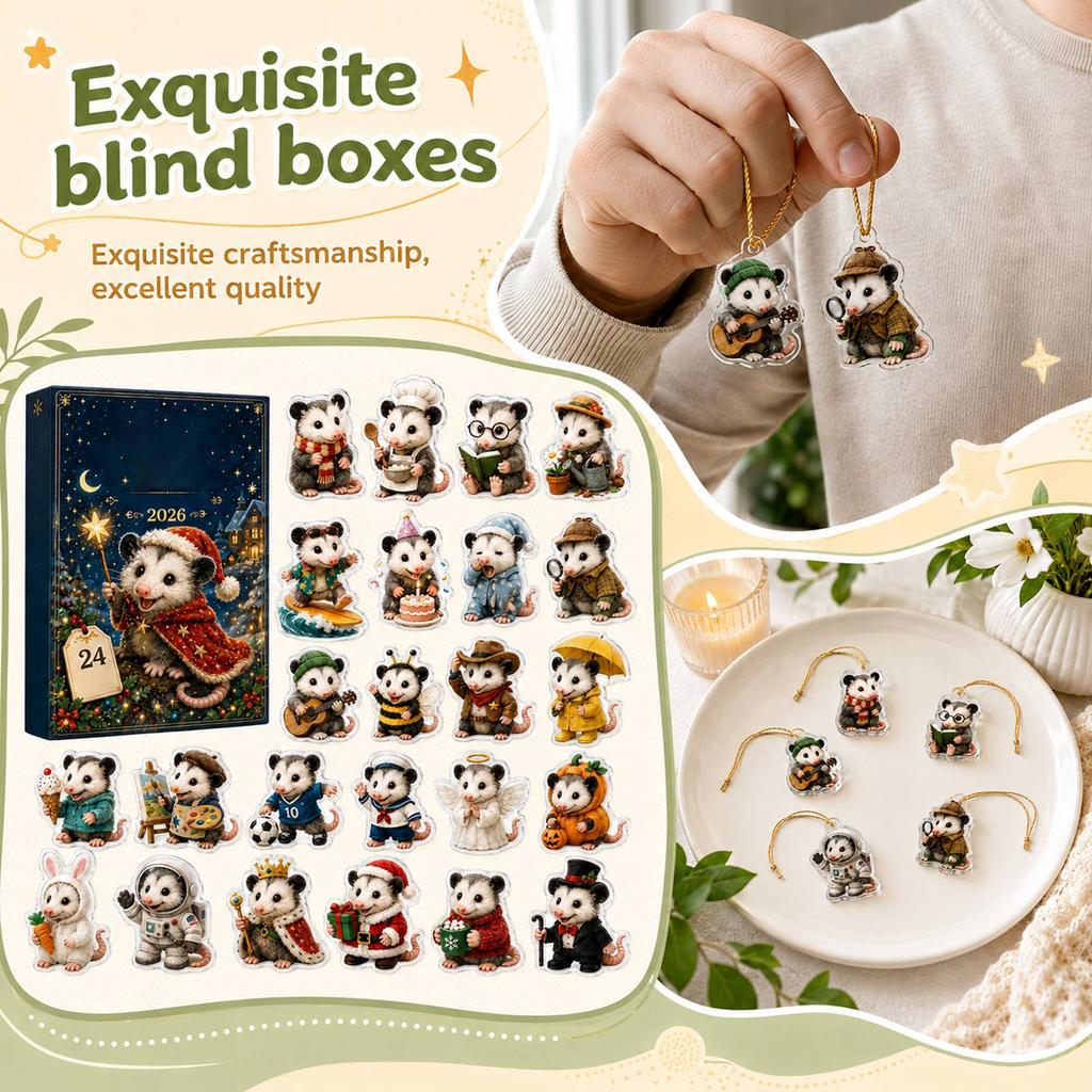 2D Christmas Advent Calendar with Cute Pet Series – Christmas Tree Ornament for Holiday Decor