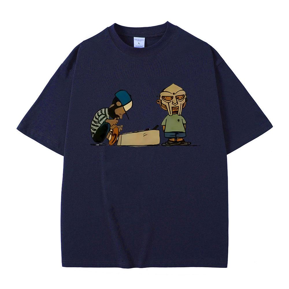 Rapper Mf Doom MM FOOD Cartoon Style Print T Shirt Men Women Hip Hop Fashion Oversized Tshirts Mens Casual Vintage Streetwear