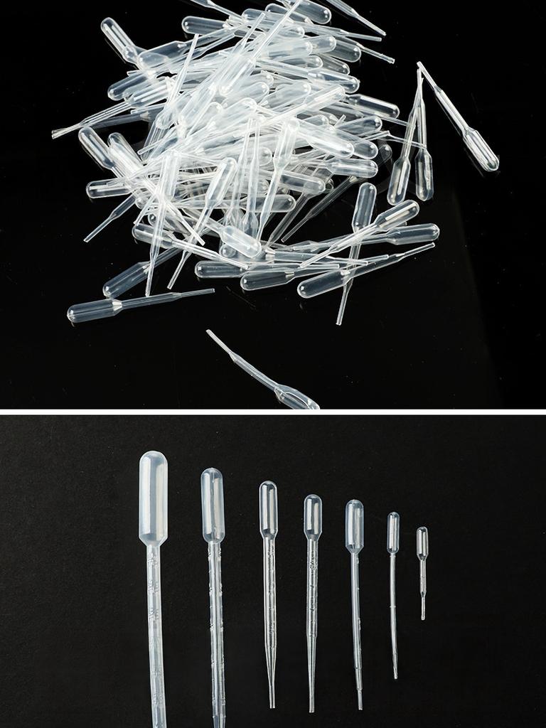 10/100PCS 2ml Disposable Plastic Pasteur Straw Dropper Chem Lab Pipette Scaled Sampling Device for Chemistry Experiments
