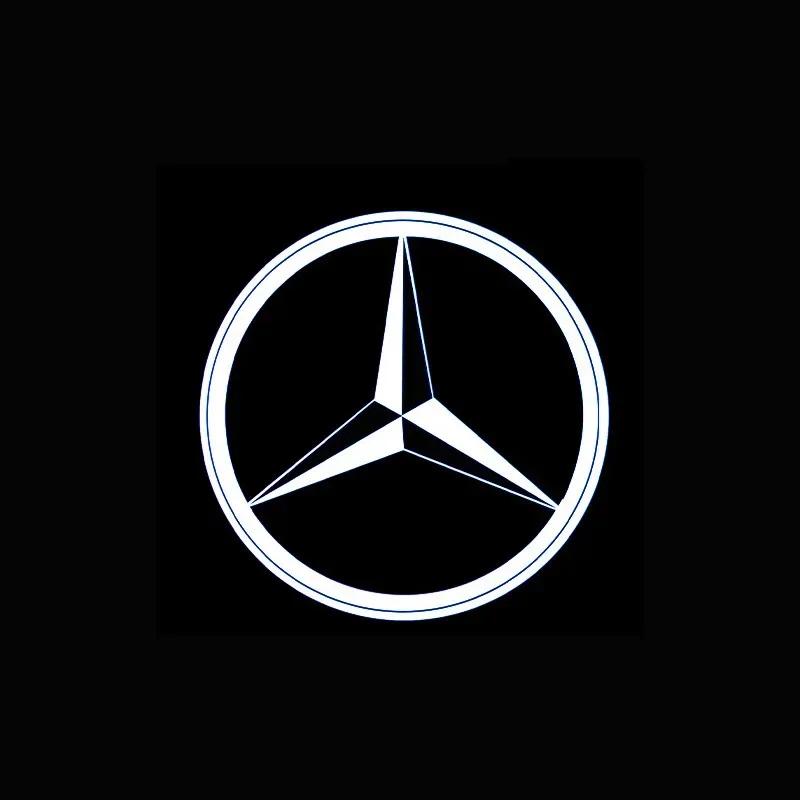 2pcs Car Door Light Laser Logo Decor Project Ghost Lamp For Mercedes Benz A B C M ML GLA GLS E Class W176 W205 W166 W246 W212