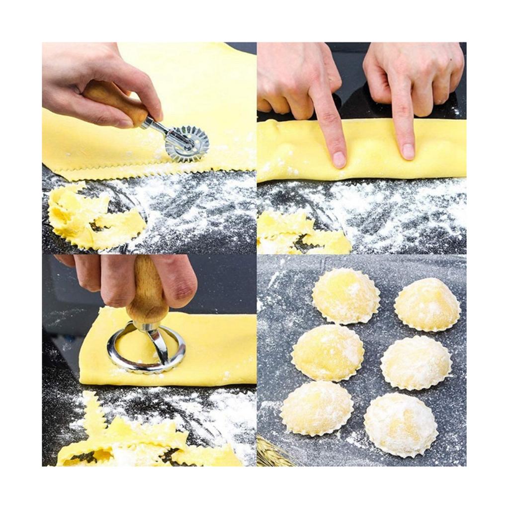 Buy Ravioli Pasta Cutter Set, Ravioli Stamp Maker with Wooden Handle at ...