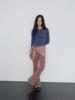 Mueum Flare Banding Pants & Modular Shawl Set (Brown)