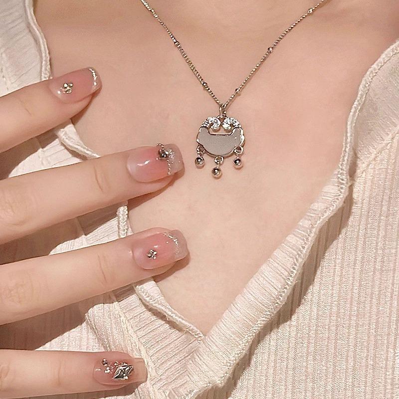 Ping An Lock Necklace Women's Light Luxury Niche Design New Chinese Clavicle Chain for Mother's Day Gifts