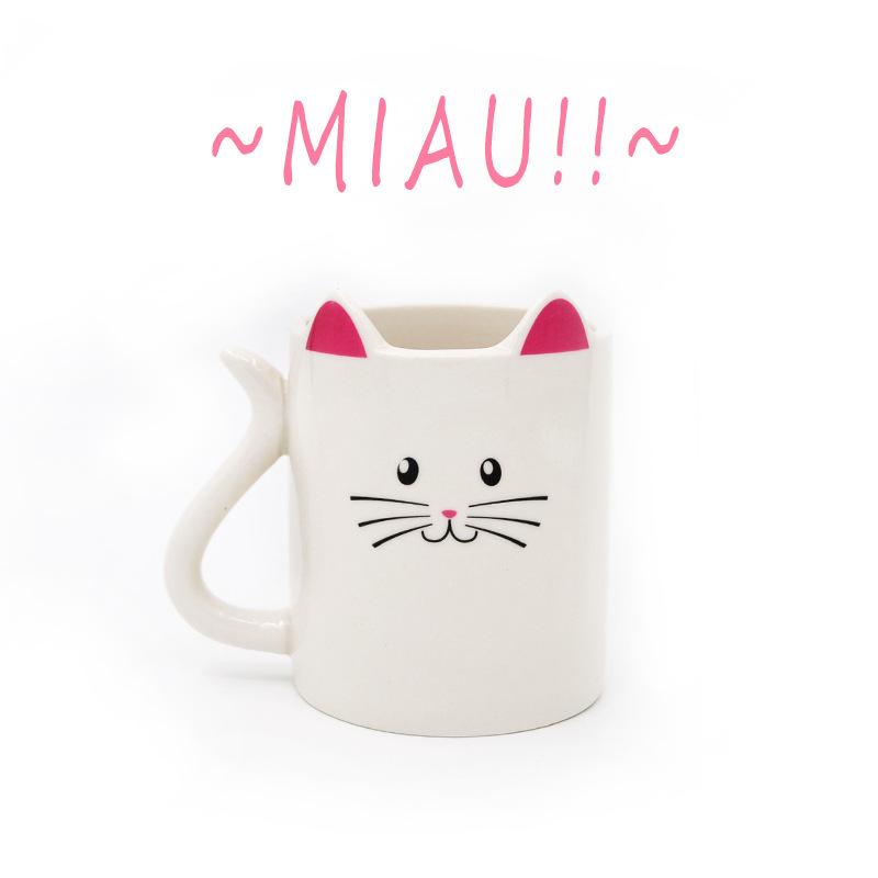 Cat Mug Creative Hand-painted Animal Cup Ceramic Cup Couple Water Cup Cute Personalized Cat-Shaped Coffee Cup