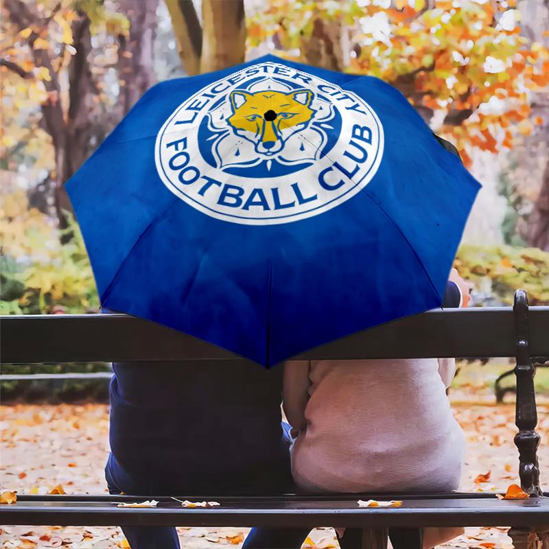 Leicester City FC Pattern, Automatic Folding Umbrella, Portable and Foldable Design, 8 Ribs, a Christmas or Birthday Gift.