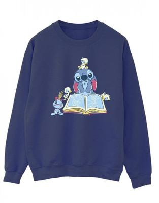 Moletom feminino/feminino Lilo & Stitch lendo um livro