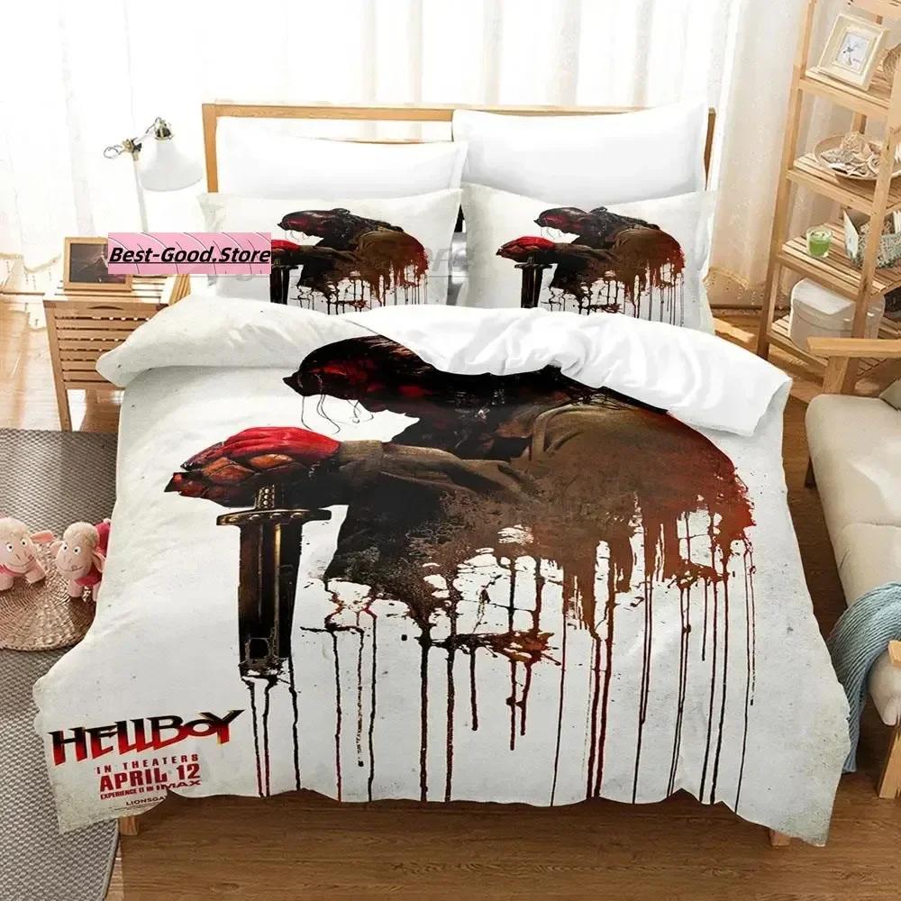 

Comforter The Film Hell Boy Bedding Set Single Twin Full Queen King Size Bed Set Aldult Kid Bedroom s 3D Print Comforter (quilt)-EU Single(135*200cm)3pcs