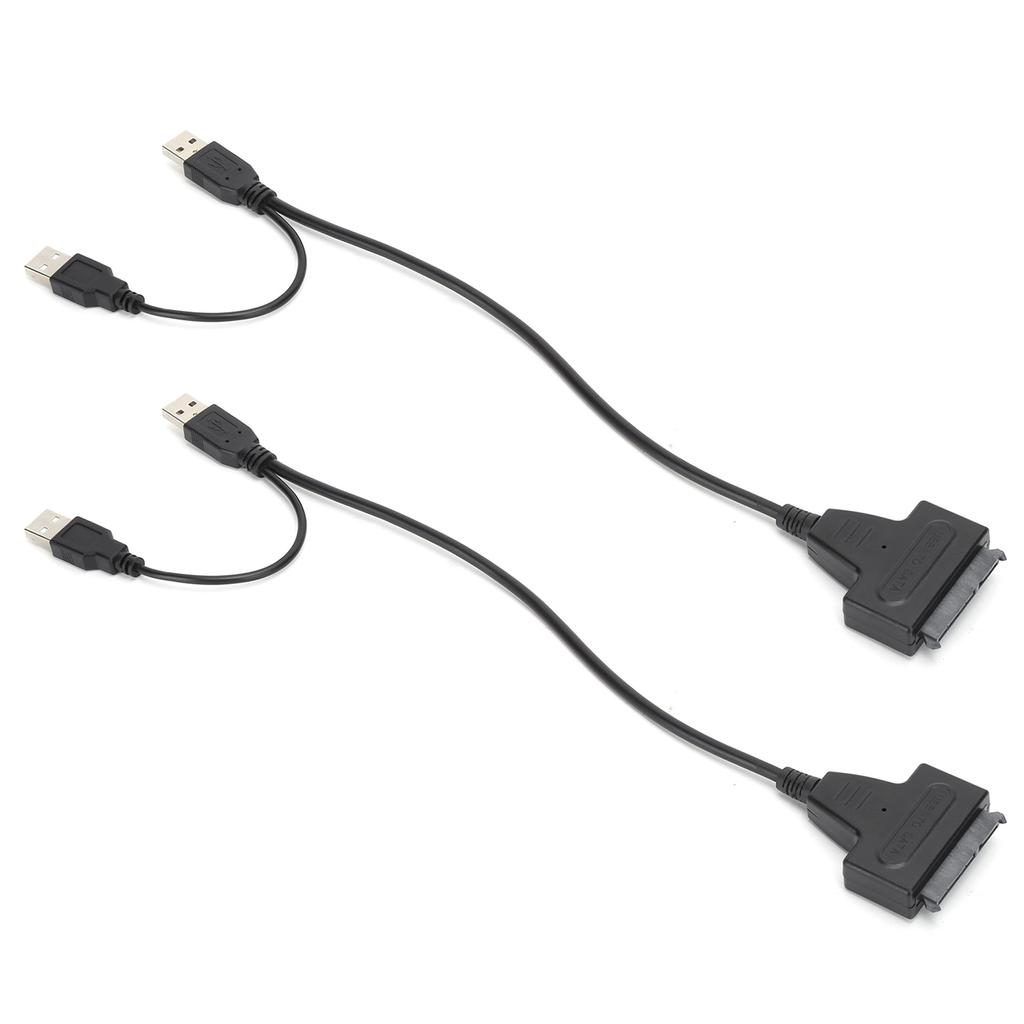 2Pcs Convert Cable USB 2.0 SATA 7 15Pin Adapter for 2.5 Inch SSd Hard Drive 480Mbps