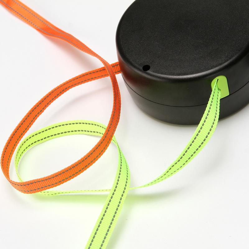 Multicolor Reflective Double Dog Leash Retractable