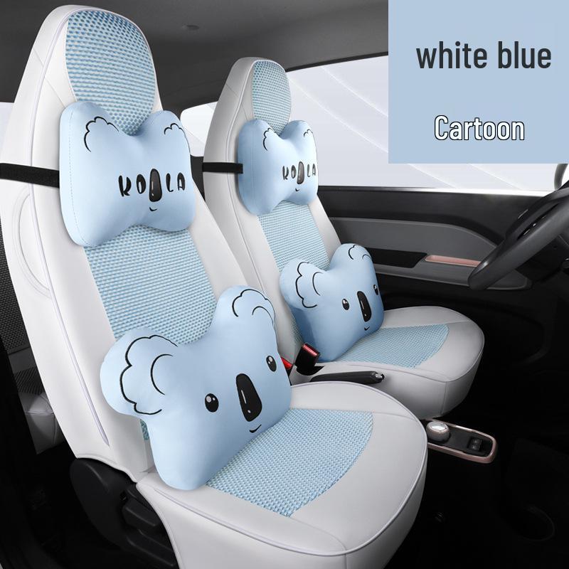 QQ Ice Silk Car Seat Cushion - Cute Cartoon Full Surround Seat Cover for Chery New Energy Sports Version