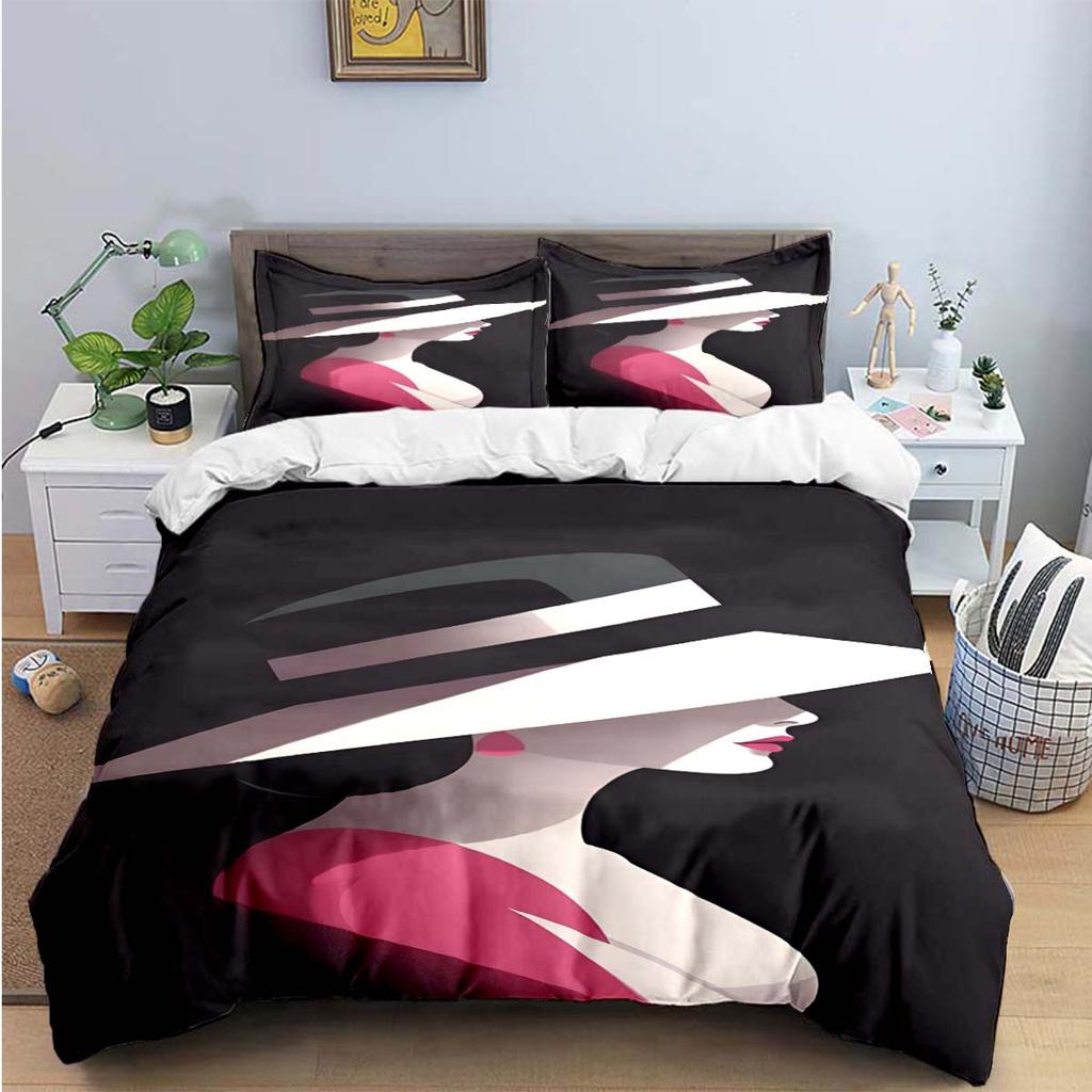 Fashion New Woman-Sexy Black And White Print Bedding Sets Bed Supplies Set Duvet Cover Bed Comforter Set Bedding Set Luxury Gift