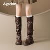 Augustine Brown Boots New Autumn Prairie Western Boots Vintage Pile Martin Knight Boots